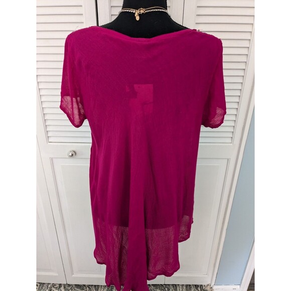 California Woman Top Free Size M/L Embroidered Pink Sequins Bohemian Tunic Flowy - Picture 9 of 14